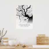 Charleston Map - South Carolina - City Map Poster (Keuken)