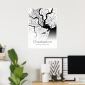 Charleston Map - South Carolina - City Map Poster (Thuiskantoor)