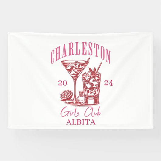 Charleston meisjes club vrijgezelle spandoek (Horizontaal)