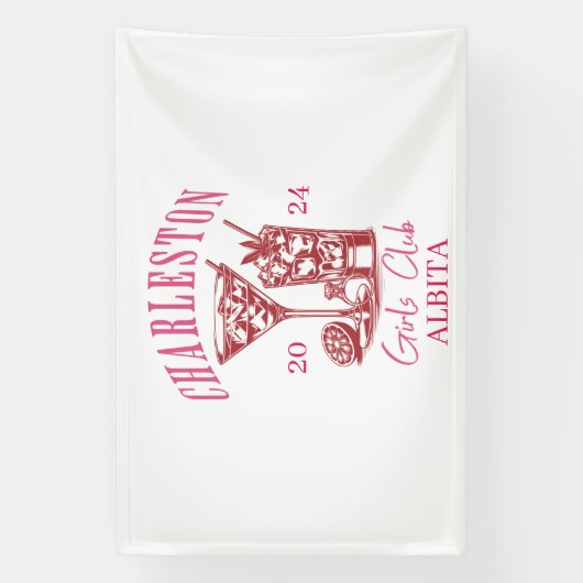 Charleston meisjes club vrijgezelle spandoek (Verticaal)