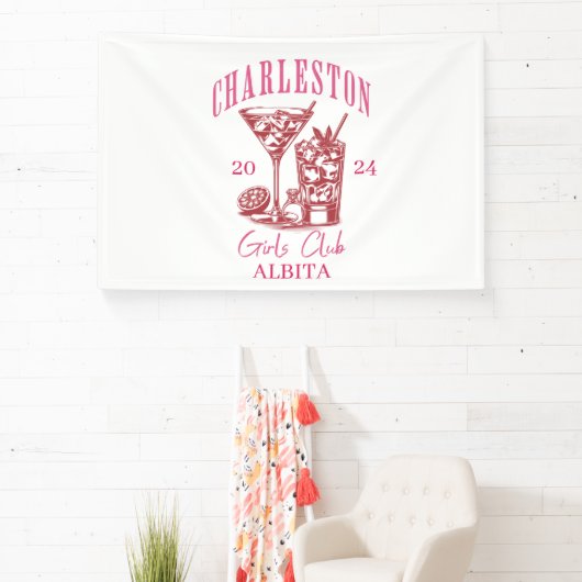 Charleston meisjes club vrijgezelle spandoek (Insitu)