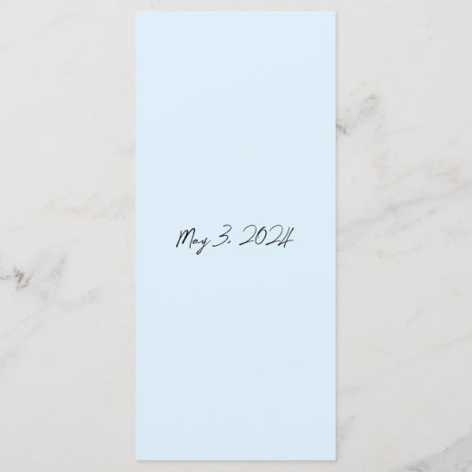 Charleston Menu voor Bruiloft Waterverf ontwerp (Achterkant)