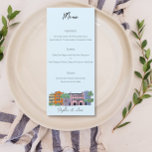 Charleston Menu voor Bruiloft Waterverf ontwerp<br><div class="desc">Geniet van een culinaire ervaring geïnspireerd door de charme en de smaken van Charleston met onze waterverf ontworpen huwelijksmenu. Dit elegante en artistieke menu toont de heerlijke gerechten die op uw speciale dag worden geserveerd. Het ontwerp van de waterverf heeft zachte en levendige tinten, die doen denken aan de kustschoonheid...</div>