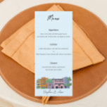 Charleston Menu voor Bruiloft Waterverf ontwerp<br><div class="desc">Geniet van een culinaire ervaring geïnspireerd door de charme en de smaken van Charleston met onze waterverf ontworpen huwelijksmenu. Dit elegante en artistieke menu toont de heerlijke gerechten die op uw speciale dag worden geserveerd. Het ontwerp van de waterverf heeft zachte en levendige tinten, die doen denken aan de kustschoonheid...</div>