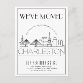Charleston Modern Deco | Adres wijzigen Aankondigingskaart