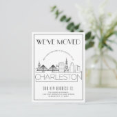 Charleston Modern Deco | Adres wijzigen Aankondigingskaart (Staand voorkant)