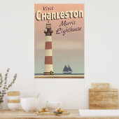 Charleston Morris Lighthouse Vintage Travel Poster (Keuken)