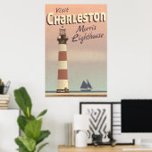 Charleston Morris Lighthouse Vintage Travel Poster (Thuiskantoor)