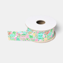 Charleston Pastel Preppy Palm Beach Patroon Print