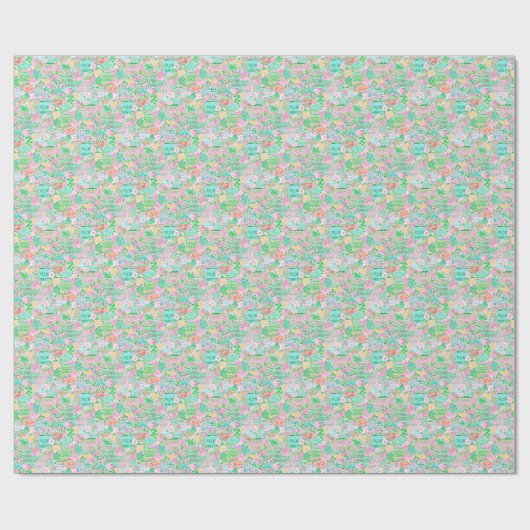 Charleston Pastel Preppy Palm Beach Pattern Print Cadeaupapier (Vlak)