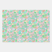 Charleston Pastel Preppy Palm Beach Pattern Print Inpakpapier Vel (Voorkant 2)