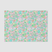 Charleston Pastel Preppy Palm Beach Pattern Print Tissuepapier (Voorkant)