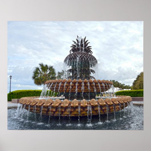 Charleston Pineapple Fountain, South Carolina Poster (Voorkant)