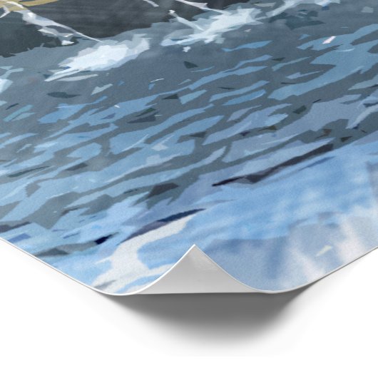 Charleston Pineapple Fountain Waterverf Poster (Hoek)