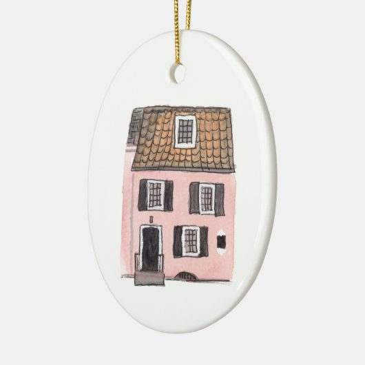 Charleston Pink House Ornament (Links)