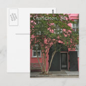 Charleston Pink House Post Card Briefkaart (Voorkant / Achterkant)