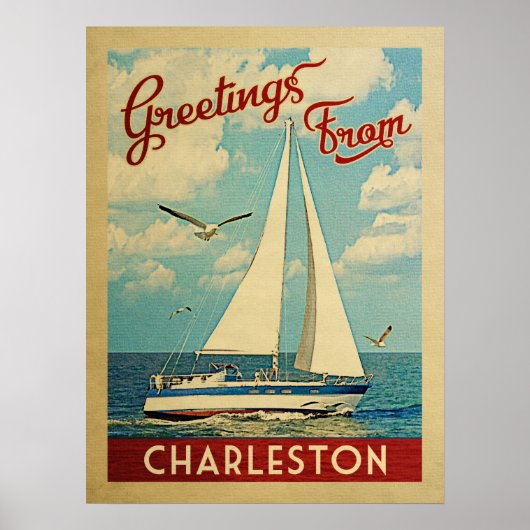 Charleston Poster Sailboot South Carolina (Voorkant)