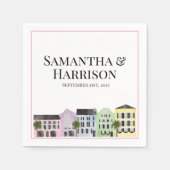 Charleston Rainbow Row Custom Wedding Servet (Voorkant)