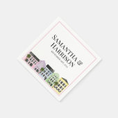 Charleston Rainbow Row Custom Wedding Servet (Hoek)