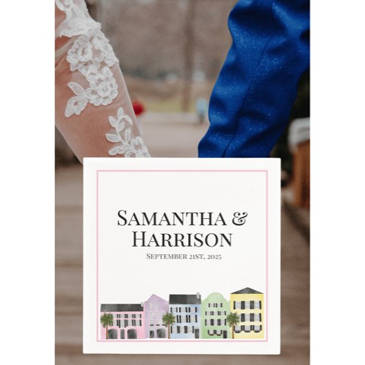 Charleston Rainbow Row Custom Wedding Servet