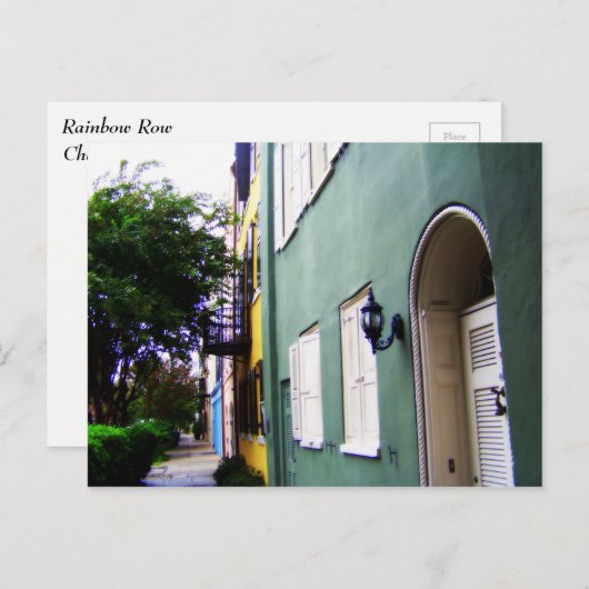 Charleston Rainbow Row Houses Briefkaart (Voorkant / Achterkant)