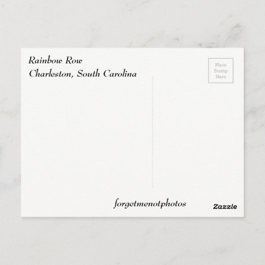 Charleston Rainbow Row Houses Briefkaart (Achterkant)