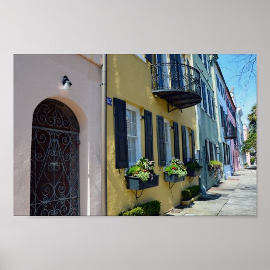 Charleston Rainbow Row Poster (Voorkant)