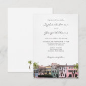 Charleston Rainbow Row SC Trouwkaart Kaart (Voorkant / Achterkant)