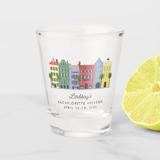 Charleston Rainbow Row Shot Glass Glas (Voorkant)