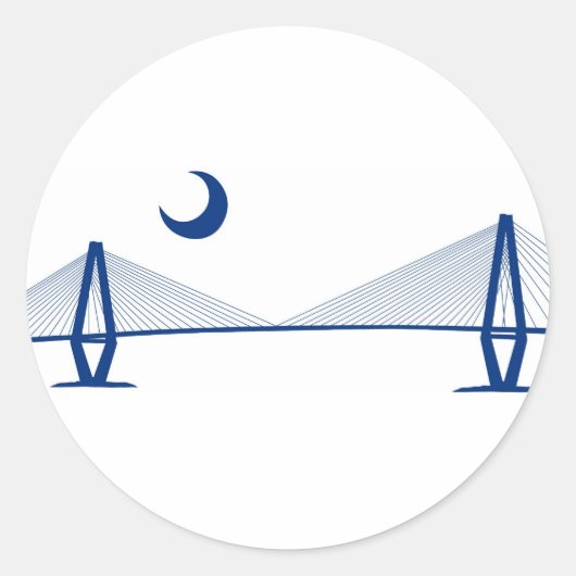 Charleston Ravenel Bridge Ronde Sticker (Voorkant)