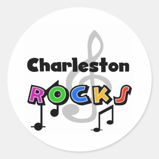 Charleston Rocks Ronde Sticker (Voorkant)