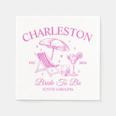 Charleston Roze Bachelorette Bruid To Be Party Servet (Voorkant)