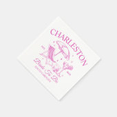 Charleston Roze Bachelorette Bruid To Be Party Servet (Hoek)