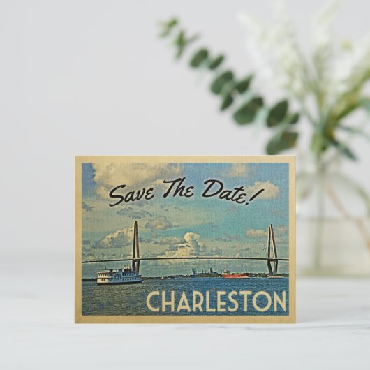 Charleston Save the Date  Briefkaarten (Staand voorkant)