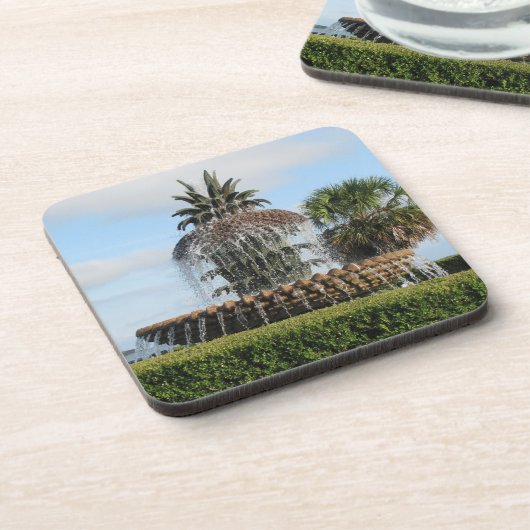 Charleston SC Ananas Fontein Onderzetters (Linkerzijde)