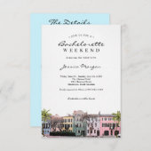 Charleston SC Bachelorette Party Weekend Uitgenodi Kaart (Voorkant / Achterkant)