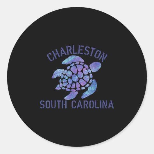 Charleston, SC Beach Design _ Tribal Turtle Gift Ronde Sticker (Voorkant)