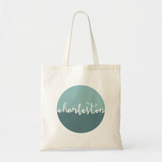 Charleston, SC | Blauwe Cirkel Ombre Tote Bag (Voorkant)