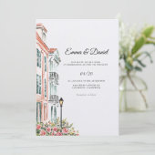 Charleston SC bruiloft Kaart (Staand voorkant)