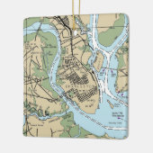 Charleston SC Chart Keramisch Ornament (Links)