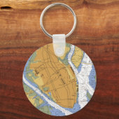 Charleston SC Harbour Navigation Chart Sleutelhang Sleutelhanger (Voorkant)