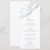 Charleston SC Kaart Elegant Dusty Blue Wedding (Voorkant / Achterkant)