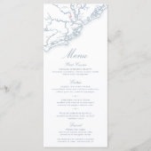 Charleston SC Kaart Elegant Dusty Blue Wedding (Voorkant)