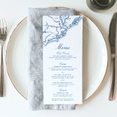 Charleston SC Kaart Elegant Navy Blue Bruiloft