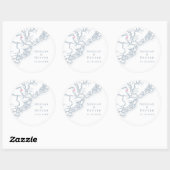 Charleston SC Kaart Elegante Dusty Blue Wedding Fa Ronde Sticker (Vel)