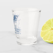 Charleston SC Kaart Elegante Marine Blauw Huwelijk Shot Glas (Rechts)