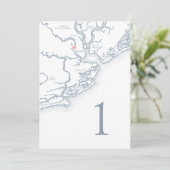 Charleston SC Kaart Trouwtafel Aantal Kaarten (Staand voorkant)
