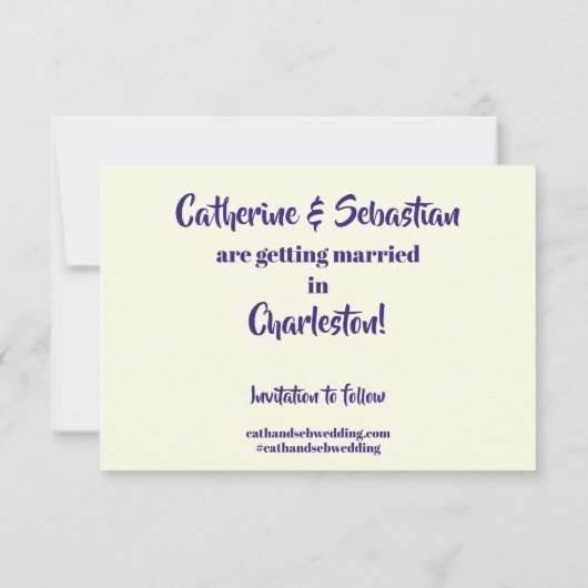 Charleston, SC Map Save The Date (Achterkant)