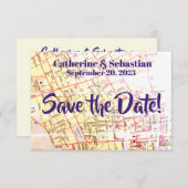 Charleston, SC  Map Save The Date (Voorkant / Achterkant)