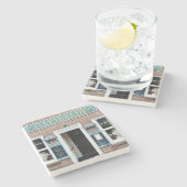 Charleston, SC Marble Stone Onderzetter. Stenen Onderzetter (Zijkant)